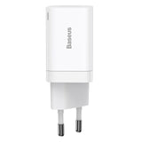 Baseus 30W Super Si Pro PD Vegglader USB-C & USB-A - Hvit