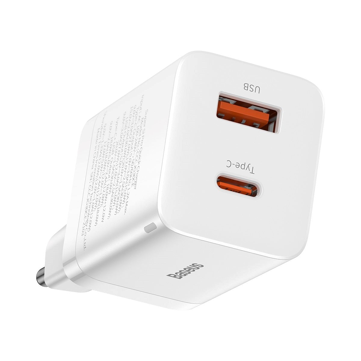 Baseus 30W Super Si Pro PD Vegglader USB-C & USB-A - Hvit