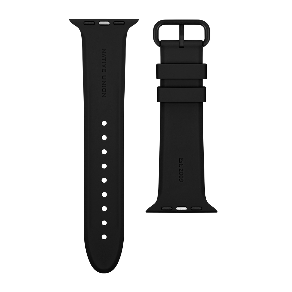 Apple Watch (42/44/SE/45/46/49mm) Native Union Curve Strap Black Silikonstropp - Svart