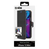 iPhone 12 Mini SBS Wallet Stand Deksel - Svart