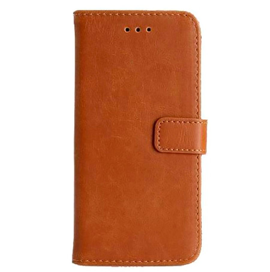 iPhone SE (2022/2020)/8/7 Wallet Skinn Deksel m. Lommebok Lysebrun