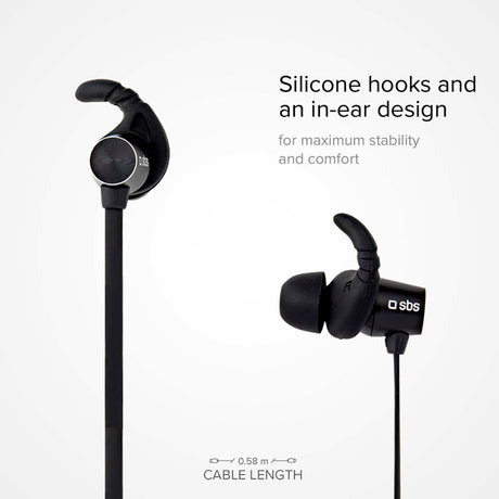 SBS BT501 Magnetiske Bluetooth In-Ear Hodetelefoner - Svart