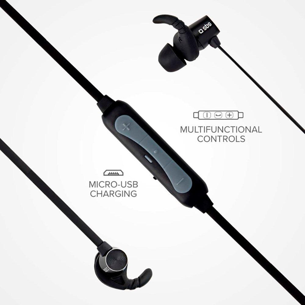 SBS BT501 Magnetiske Bluetooth In-Ear Hodetelefoner - Svart