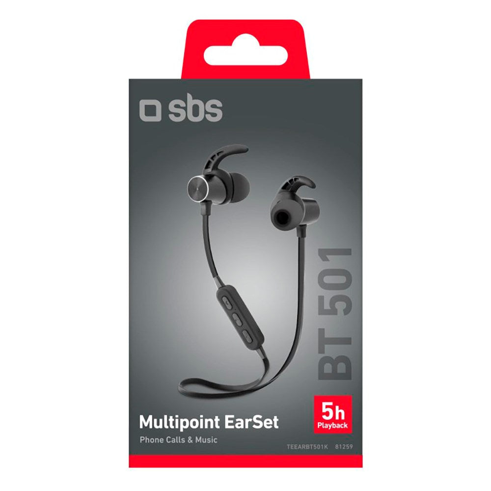 SBS BT501 Magnetiske Bluetooth In-Ear Hodetelefoner - Svart