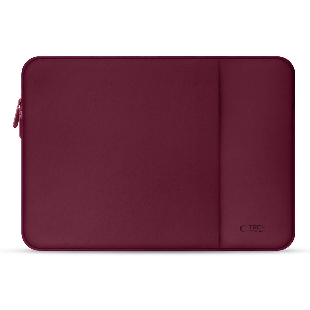 Tech-Protect MacBook / Laptop Neopren  Sleeve 15-16" (36.5 x 25.5 cm) med Ekstra Lomme - Burgund