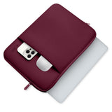 Tech-Protect MacBook / Laptop Neopren  Sleeve 13" (33.5 x 22.5 cm) med Ekstra Lomme - Burgund