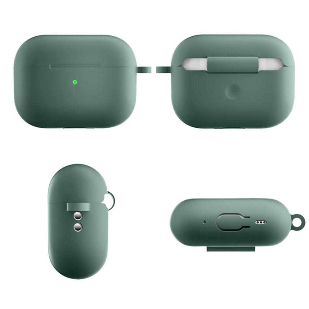 Apple Airpods Pro 2nd Gen (2022) Silikondeksel med Karabinkrok - Grøn