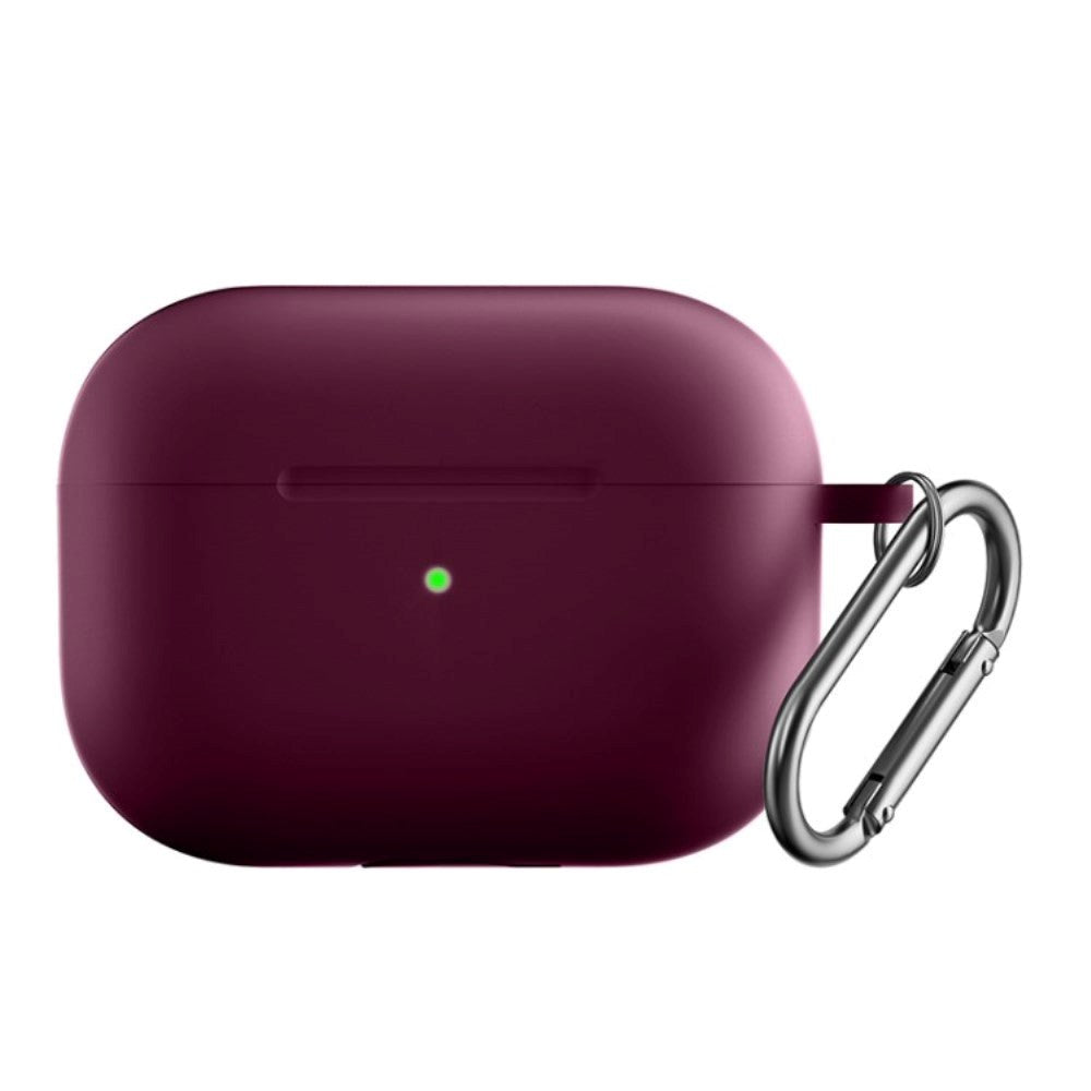 Apple Airpods Pro 2nd Gen (2022) Silikondeksel med Karabinkrok - Bordeaux