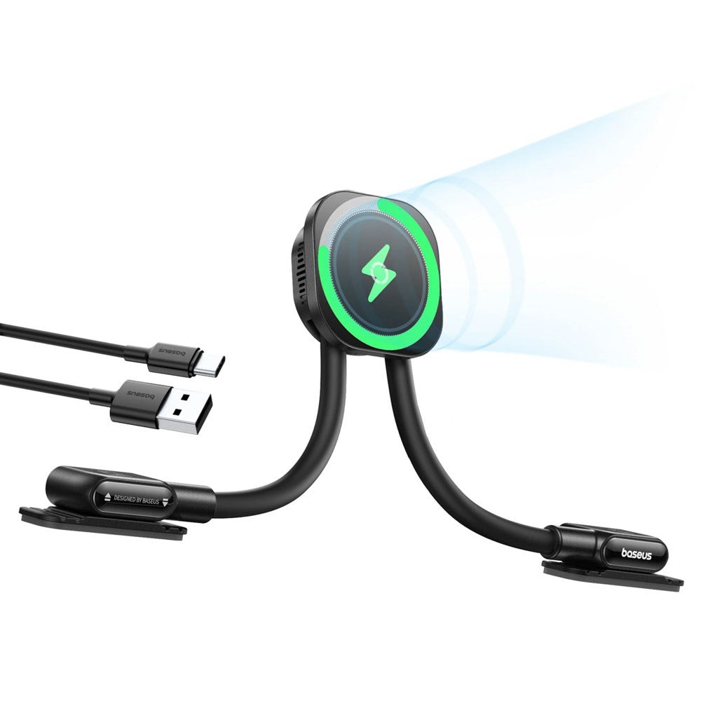 Baseus Fleksibel & Universell Bilholder med Trådløs Lading - MagSafe Kompatibel - Svart