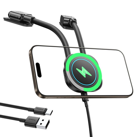 Baseus Fleksibel & Universell Bilholder med Trådløs Lading - MagSafe Kompatibel - Svart