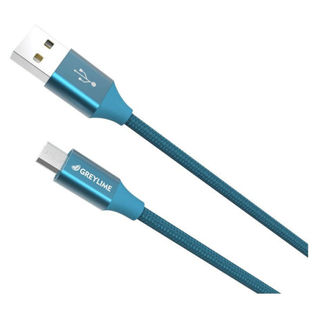 GreyLime Flettet USB-A til Micro USB Kabel 1 meter - Blå