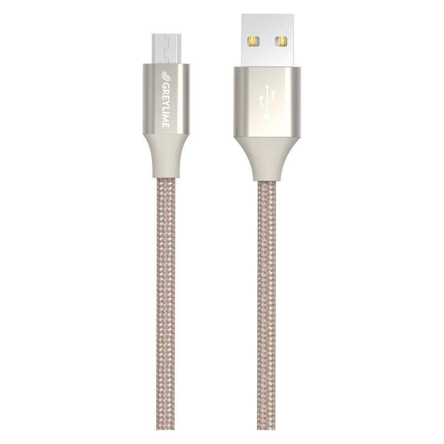 GreyLime Flettet USB-A til Micro USB Kabel 1 meter - Beige