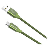 GreyLime Flettet USB-A til Micro USB Kabel 1 meter  - Grønn