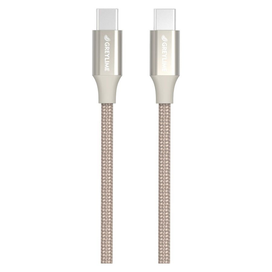 GreyLime Flettet USB-C til USB-C Kabel 2 meter - Beige