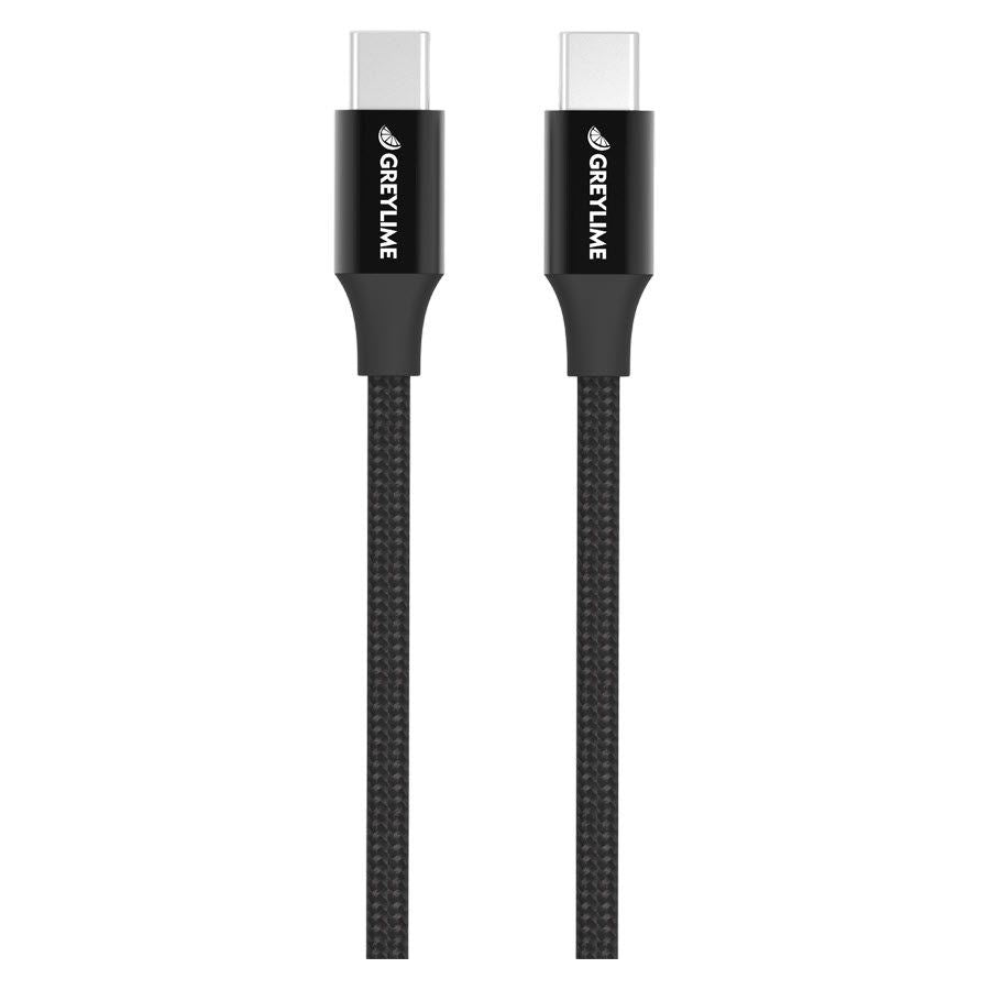 GreyLime 60W Flettet USB-C til USB-C Kabel 2 meter - Svart