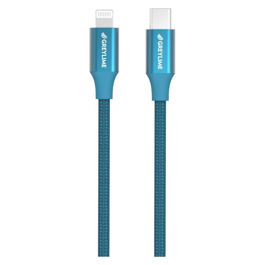 GreyLime 18W Flettet USB-C til Lightning Kabel 1 meter - Blå