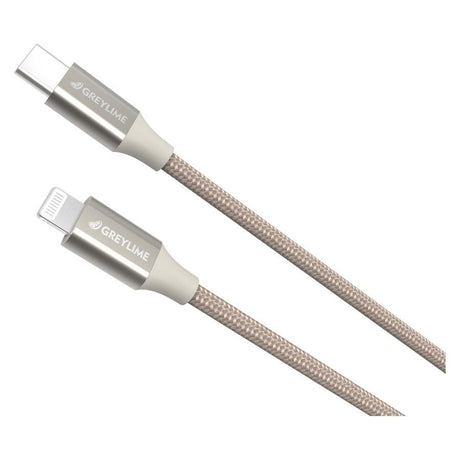 GreyLime 18W Flettet USB-C til Lightning Kabel 1 meter - Beige