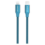 GreyLime 18W Flettet USB-C til Lightning Kabel 2 meter - Blå