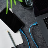 GreyLime 18W Flettet USB-C til Lightning Kabel 2 meter - Blå