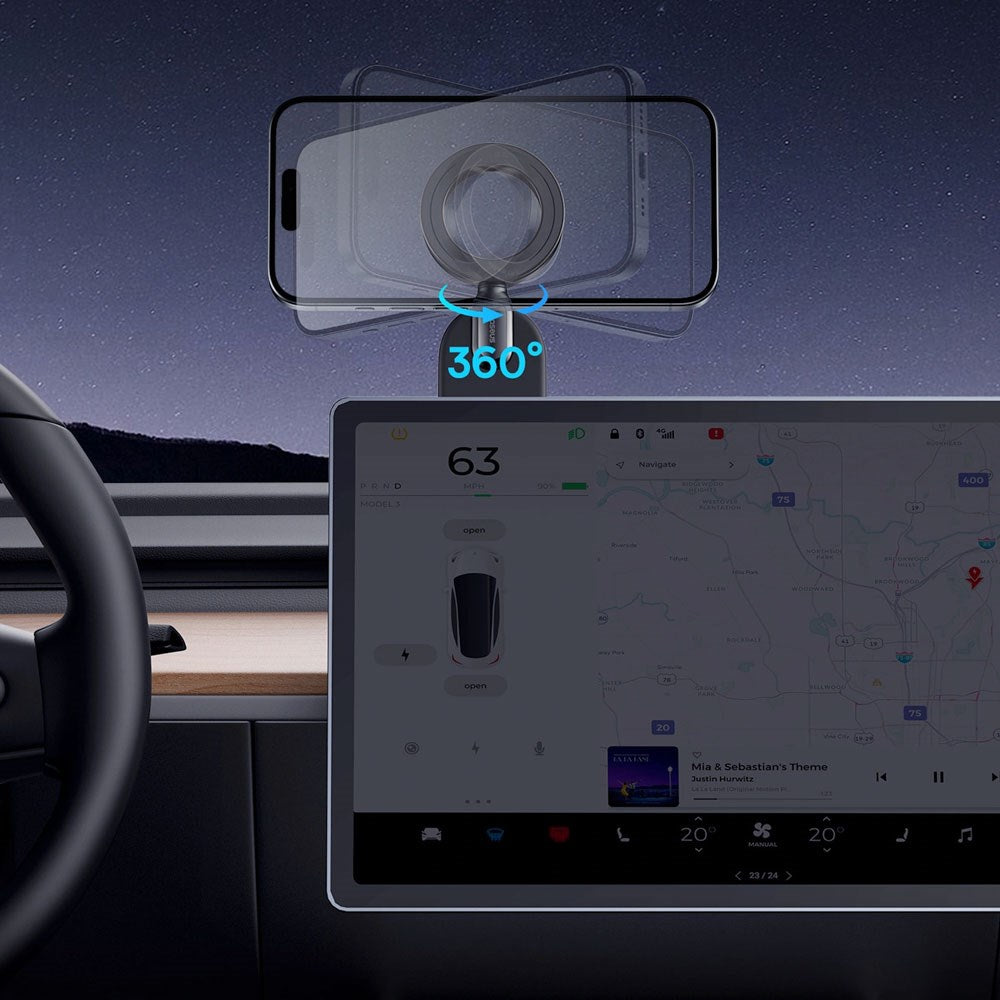 Baseus C02 Go Fleksibel Bilholder - Dashbord - MagSafe Kompatibel - Svart