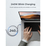 Aukey CB-DC242 Circlet Blink 240W USB-C til USB-C Kabel - 1.8m - Grå