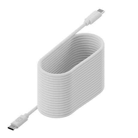 Upström Cirkulär USB-C til USB-C Kabel 100W - 2.5m - Hvit