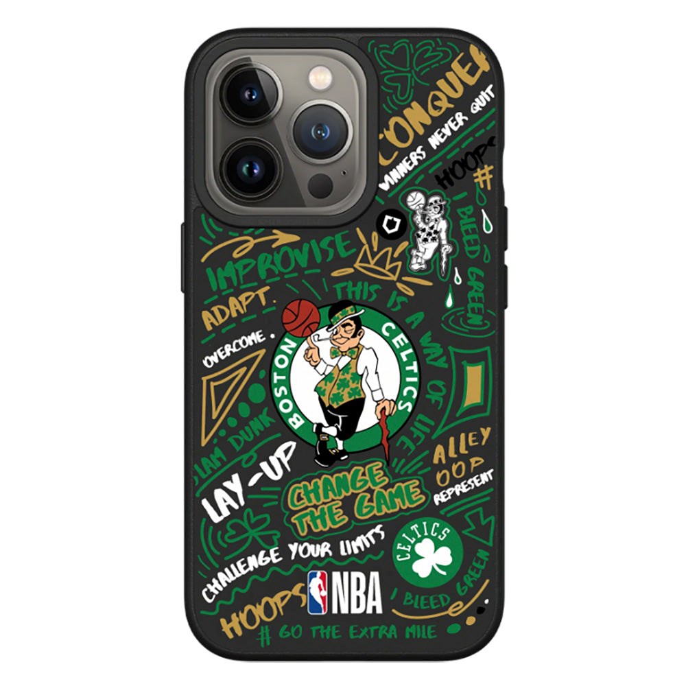 iPhone 13 Pro RhinoShield SolidSuit Håndverker NBA Deksel med Boston Celtics - Graffiti