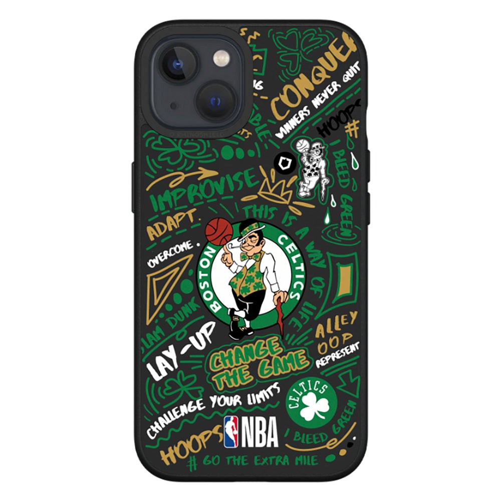 iPhone 13 RhinoShield SolidSuit Håndverker NBA Deksel m. Boston Celtics - Graffiti