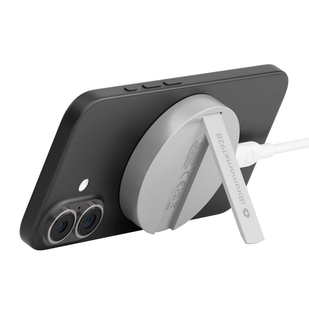 dbramante1928 Qi2 25W Trådløs Magnetisk Lader m. Stativfunksjon – MagSafe Kompatibel – Aluminium
