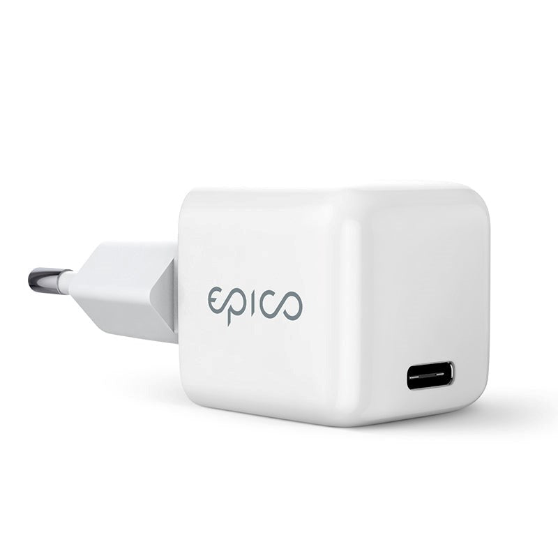 Epico Mini Vegglader PD 30W GaN med USB-C - Hvit