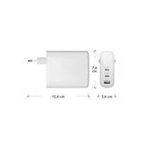 dbramante1928 EU Vegglader - 2 x USB-C 65-140W/45-100W/1 x USB-A 18W - Hvit