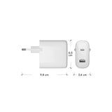 dbramante1928 EU Vegglader - 1 x USB-C 65W/1 x USB-A 18W - Hvit