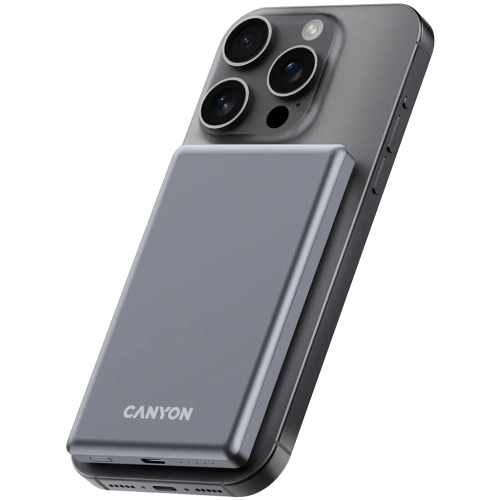 Canyon OnPower 505 20W PowerBank - 5000 mAh - MagSafe Kompatibel - Grå