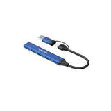 Canyon DS-02 4-i-1 USB-A/C Hub - Blå