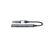 Canyon DS-02 4-i-1 USB-A/C Hub - Grå