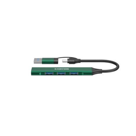 Canyon DS-02 4-i-1 USB-A/C Hub - Grøn