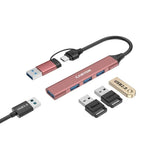 Canyon DS-02 4-i-1 USB-A/C Hub - Rosa