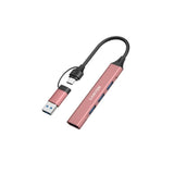 Canyon DS-02 4-i-1 USB-A/C Hub - Rosa