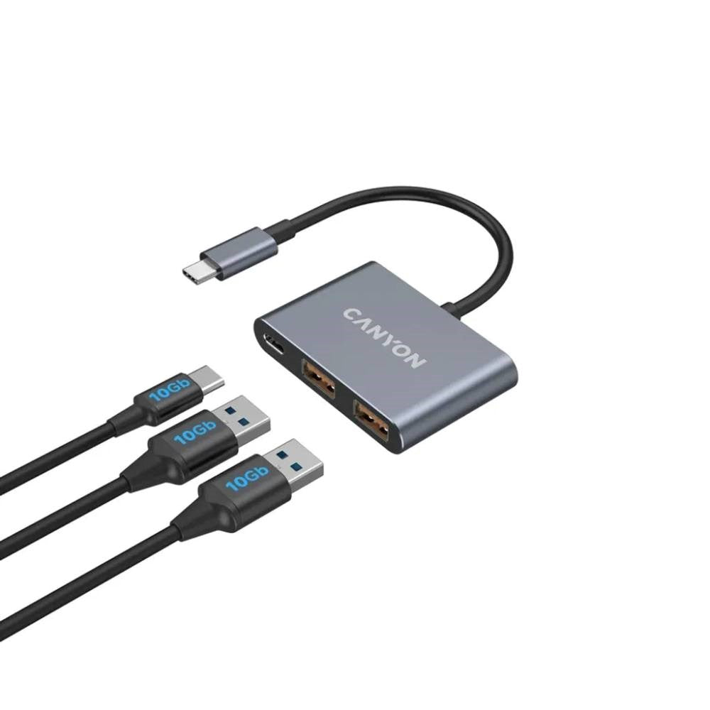 Canyon DS3 3-i-1 USB-C Hub - Grå