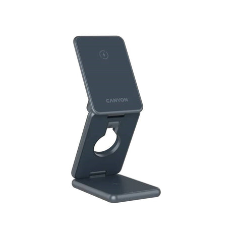 Canyon OnCharge 309 3-i-1 15W Sammenleggbar Trådløs Lader - Qi / MagSafe Kompatibel - Grå