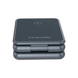 Canyon OnCharge 309 3-i-1 15W Sammenleggbar Trådløs Lader - Qi / MagSafe Kompatibel - Grå