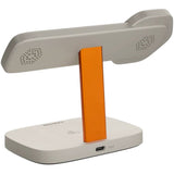 Canyon Hexagon 15W 3-i-1 Trådløs Lader - Qi / MagSafe Kompatibel - Beige / Oransje