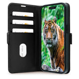 iPhone 15 dbramante1928 Copenhagen Ekte Skinn Flip Deksel m. Lommebok - Black