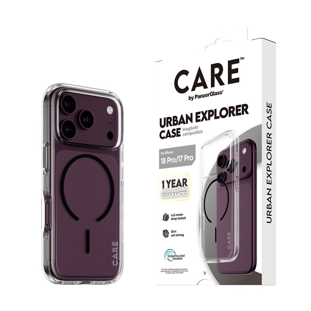 iPhone 18 Pro / 17 Pro CARE by PanzerGlass FLAGSHIP Urban Explorer Deksel - MagSafe Kompatibel - Transparent / Black