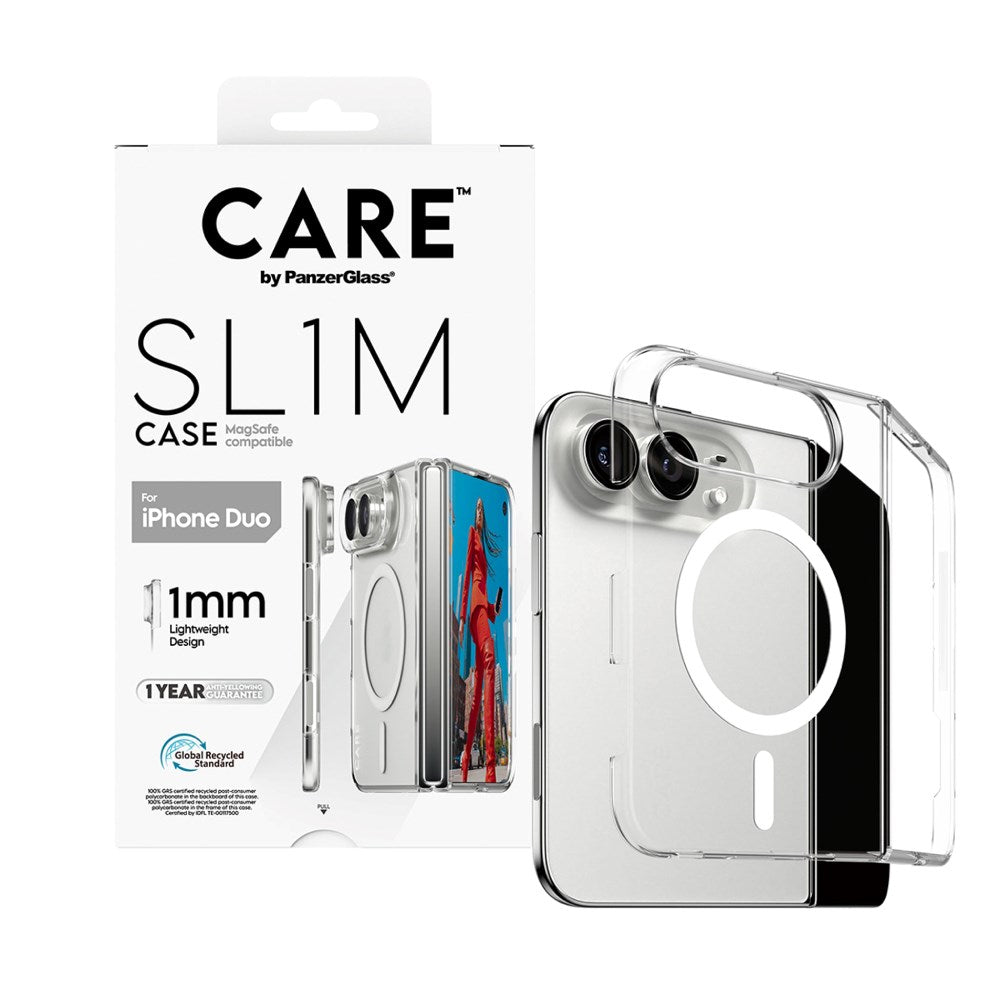 iPhone Duo CARE by PanzerGlass SL1M Deksel - MagSafe Kompatibel - Gjennomsiktig