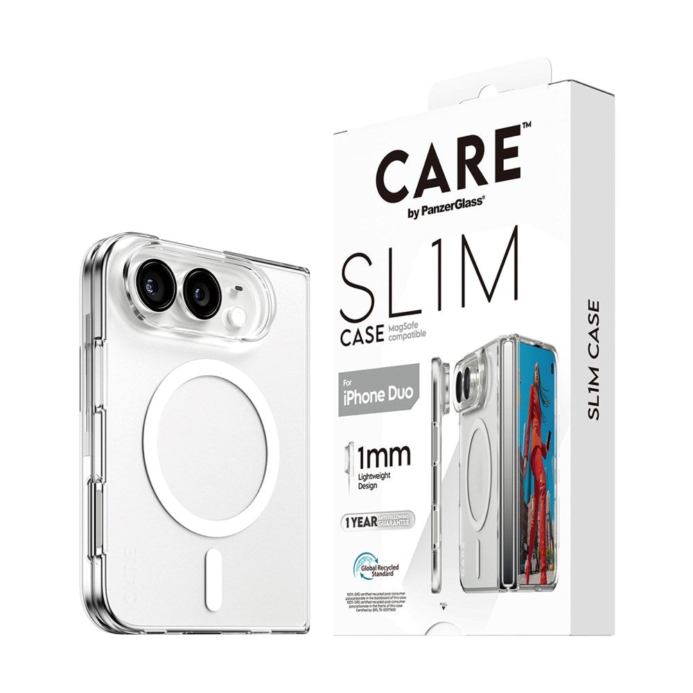 iPhone Duo CARE by PanzerGlass SL1M Deksel - MagSafe Kompatibel - Gjennomsiktig