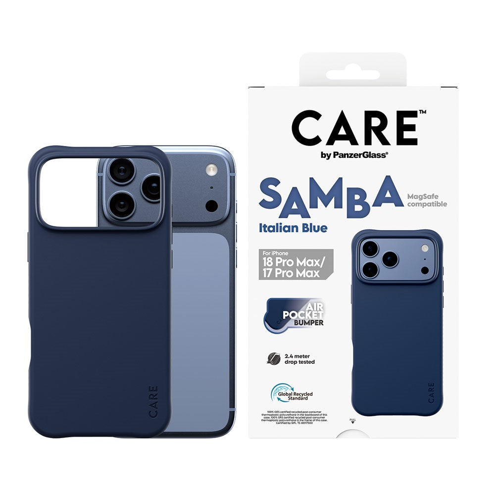 iPhone 18 Pro Max  / 17 Pro Max CARE by PanzerGlass Fashionable Samba Deksel - MagSafe Kompatibel - Italian Blue