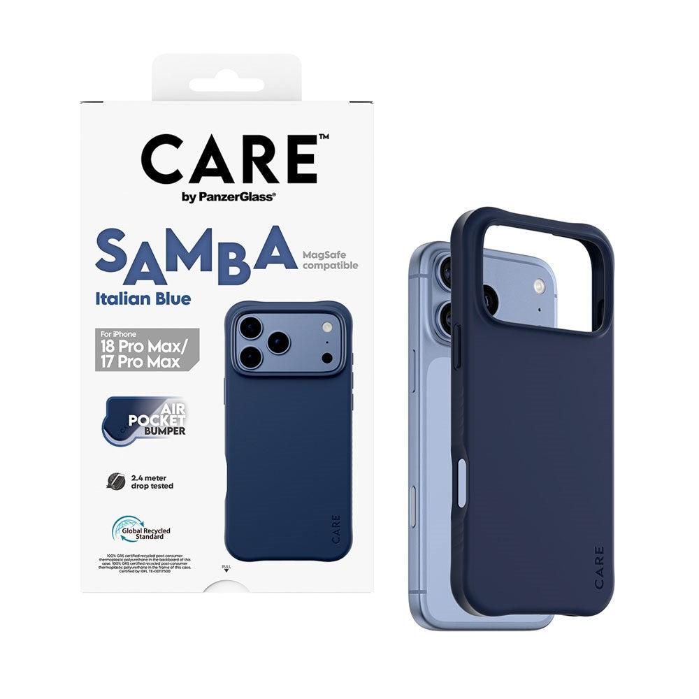 iPhone 18 Pro Max  / 17 Pro Max CARE by PanzerGlass Fashionable Samba Deksel - MagSafe Kompatibel - Italian Blue