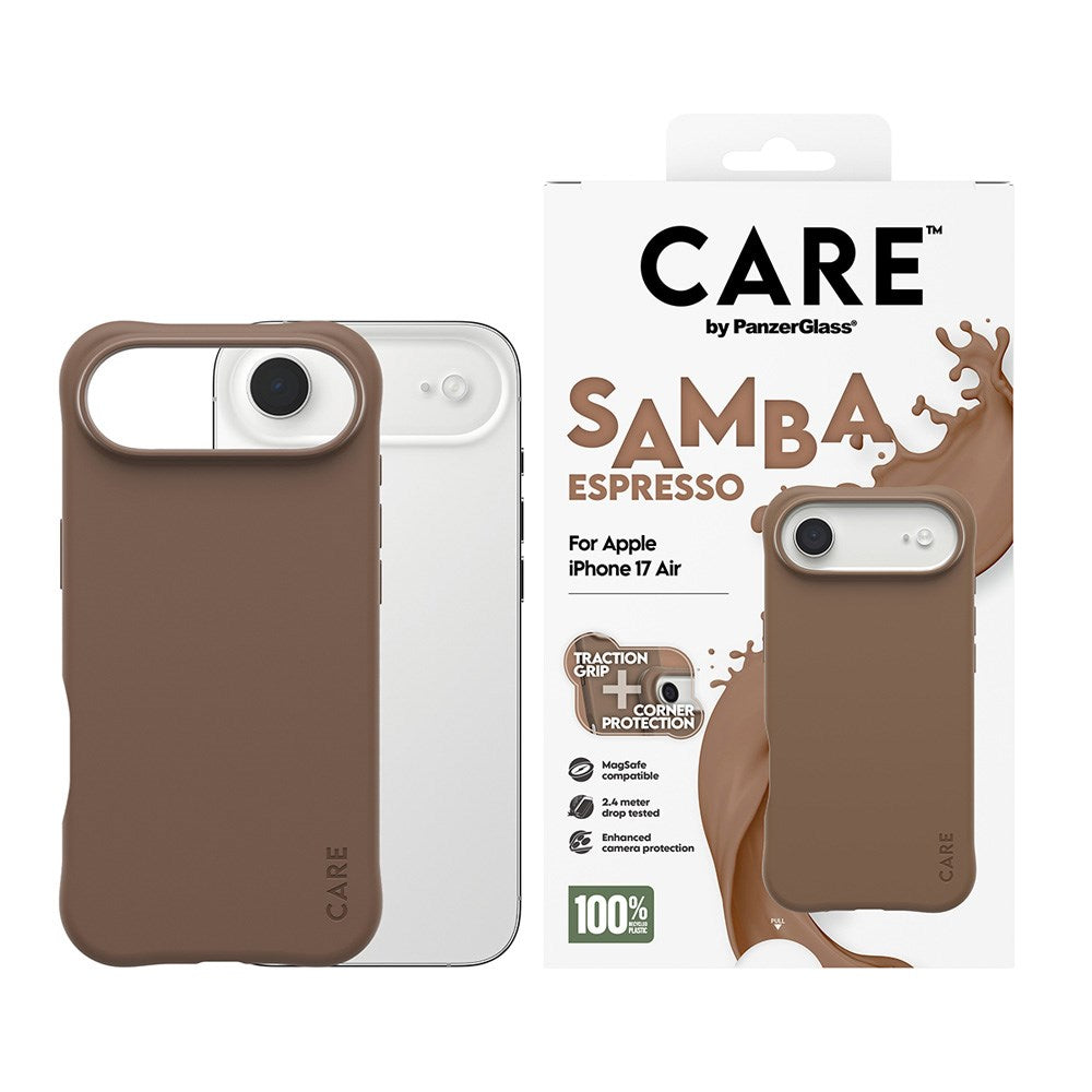 CARE by PanzerGlass iPhone Air Fashionable Samba Deksel - MagSafe Kompatibel - Espresso