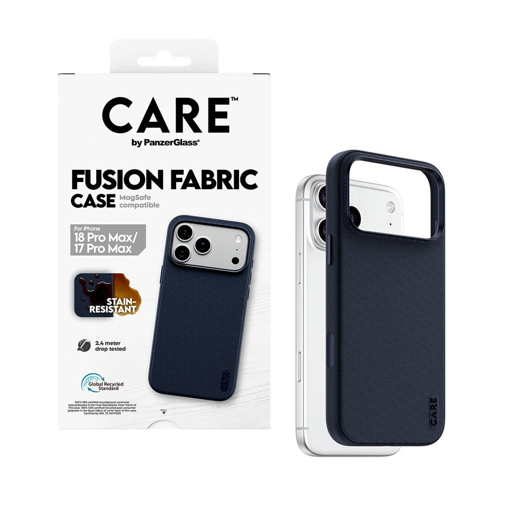 iPhone 18 Pro Max / 17 Pro Max CARE by PanzerGlass Fusion Fabric Deksel - MagSafe Kompatibel - Blå